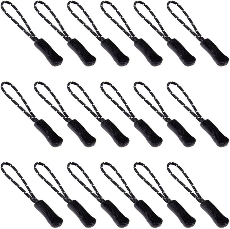 Ruidee 50 Pieces Zipper Pulls Zipper Tabs Zipper Pull Cord Extender Replacement Zipper Pulls for Backpacks, Jackets, Luggage, Purses, Handbags（Black White Dot） - Image 1